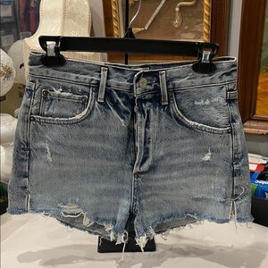 AGOLDE Jaden High Rise Cut Off Denim Shorts Size 26 Surreal Wash NWT distressed
